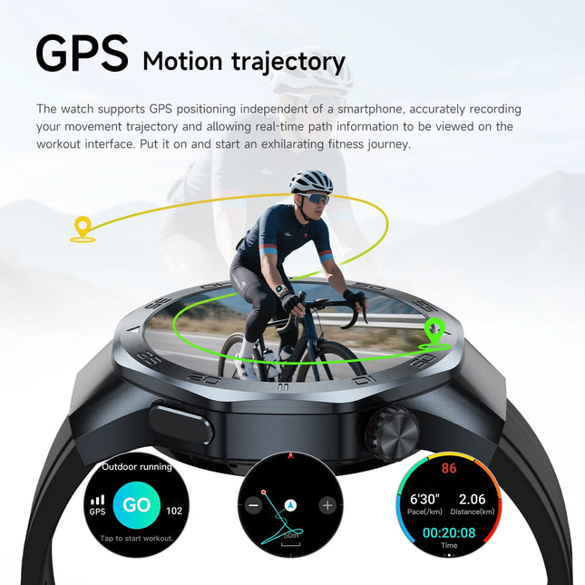Fanwear New Watch GT5 Pro Smart Watch Men HD AMOLED Sapphire Screen GPS Tracker BT Call Health Waterproof Smartwatch Heart Rate