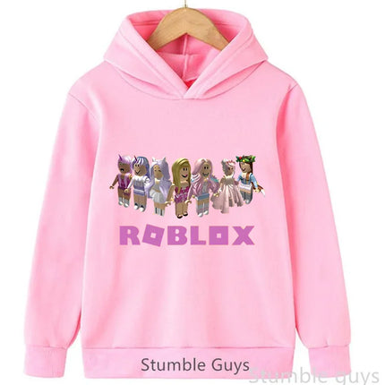 Kids Roblox Hoodie 3-12Y Autumn Sweatshirt 3D Game Print Boys Girls Fashion Casual Sportswear