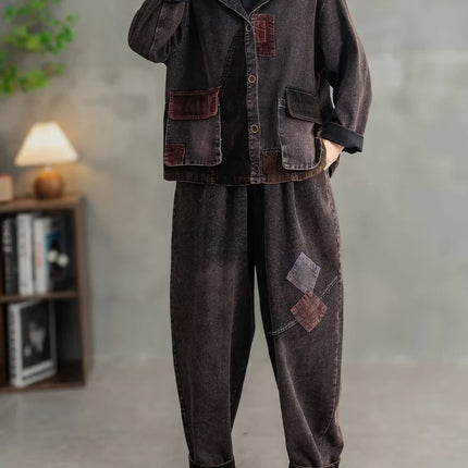 Max LuLu 2025 Spring Clothes Womens Fashion Denim Hooded Jackets Loose Vintage Coats Ladies Casual Classic Patchwork Outerwear