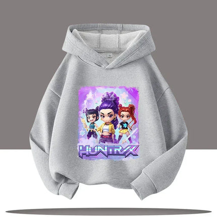 KPop Demon Hunters Hoodies Baby Girl Boy Clothes Fashion Casual Hooded Sweatshirts K-Pop Demon Hunters Pullover Kids Outfits Gif