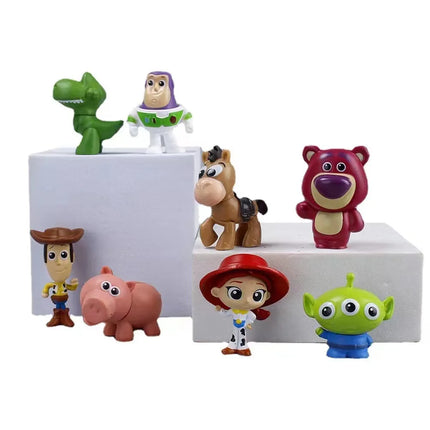 Miniso Disney Toy Story 4 Woody Buzz Lightyear Q Version Action Figures Mini Dolls Kids Toys Model for Birthday Children Gift