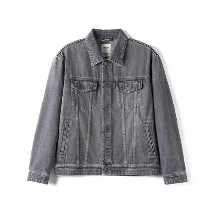 SIMWOOD 2025 Spring New Oversize 12.5oz Classical Denim Jackets Men Washed Vintage Casual Jacket