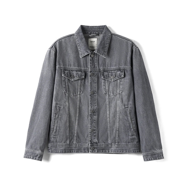 SIMWOOD 2025 Spring New Oversize 12.5oz Classical Denim Jackets Men Washed Vintage Casual Jacket