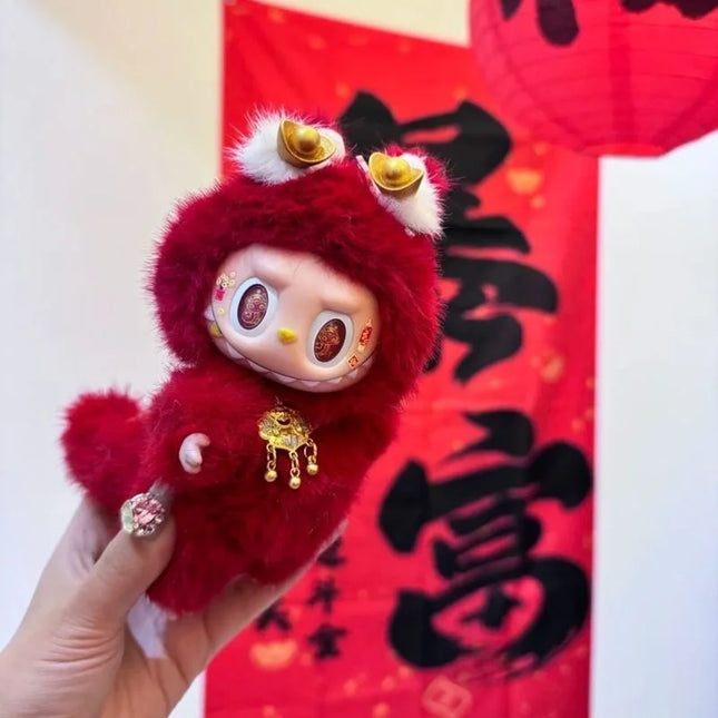 1: 1new Labubu  Snake Year Limited Edition Zimomo Red Little Leader Series Vinyl Plush Doll For Collection And Gift To Children