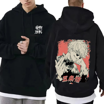 Anime Jujutsu Kaisen Hoodie Men Women Street Fashion Sweater Popular Hip Hop Streetwear Fleece Oversized Long Sleeve Pullover