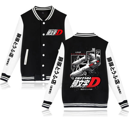 Anime Initial D Graphic Jacket Hoodies AE86 Gothic Y2k Baseball Jacket Sweatshirts Funny Mange Vintage Coats Streetwear Clothes