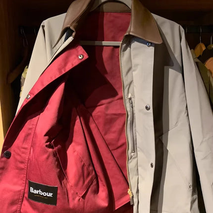 B@r ADAM ET ROPE Windproof And Waterproof Reversible Unwaxed Leather Collar Jacket Unisex