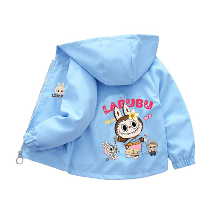 Kids labubu Clothes Autumn Baby Boys Girls Jacket Fashion Cartoon Stitch Print Outerwear for Kids Clothes Children Summer Coat