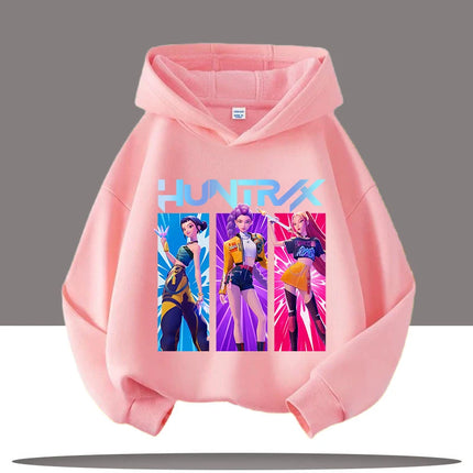 Y2K KPop Demon Hunters Hoodies Teenage Girls Boys Rumi KPop Demon Hunters Hoody Autumn Casual Long Sleeve Children's Clothing