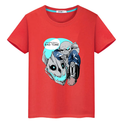 t shirt for kids boy 10years Undertale Game Napstablook Ghost 100%Cotton Tops anime Short tshirt y2k one piece kids clothes girl