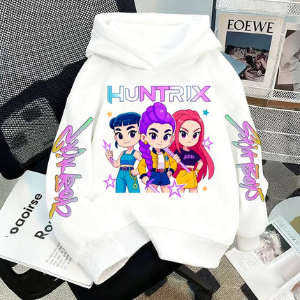 HUNTRIX SAJABOYS K-POP Group Boy Girl Pullovers Hoodie Outdoor Street Sports Casual Loose Children Long-sleeve Warm Sweatshirt