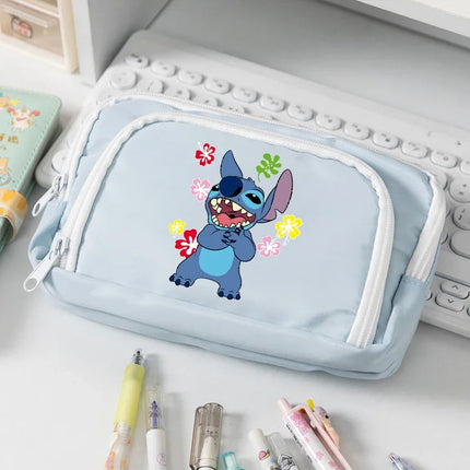 Disney Stitch High-capacity Pencil Bag for Students Anime Cartoon Fashion Pen Case Stationery Storage Pouch School Supplies Gift