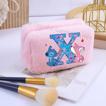 Disney Stitch Plush Cosmetic Bag for Women Anime Cartoon Fashion Makeup Pouch Girls Cosmetics Storage Bags Washing Handbag Gifts