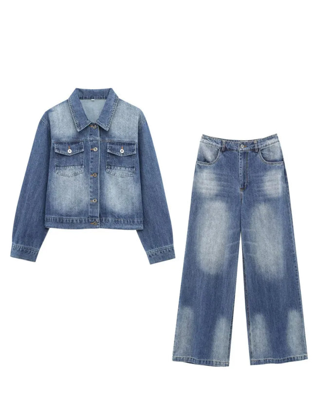 ZMEENNA 2025 Blue Denim Jacket For Women Long Sleeve Button Up Casual Top With Pockets Stylish Fashionable Trendy ZM699