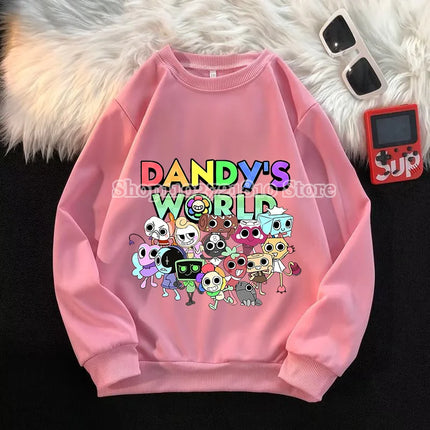 Dandys World Children Sweatshirt Cartoon Anime Multi-color Clothing Game Peripherals Crew  Neck Tops Spring Autumn Clothes Gifts
