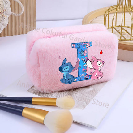 Disney Stitch Plush Cosmetic Bag for Women Anime Cartoon Fashion Makeup Pouch Girls Cosmetics Storage Bags Washing Handbag Gifts