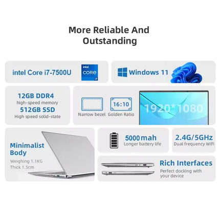 Windows 11  Office Laptop  intel core i7-7500U/intel Atom x7 A3950 12GB RAM 1TB/2TB SSD 4K HD  NoteBook Study Laptops