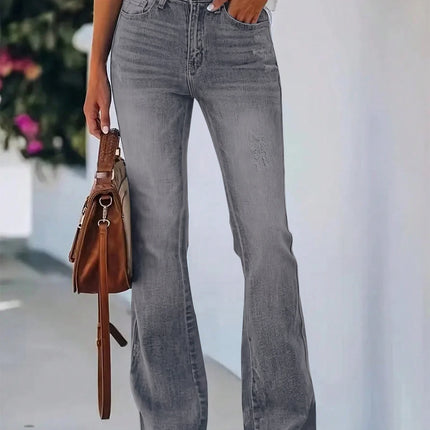 New hot women's horn jeans high waist slimming Denim pants