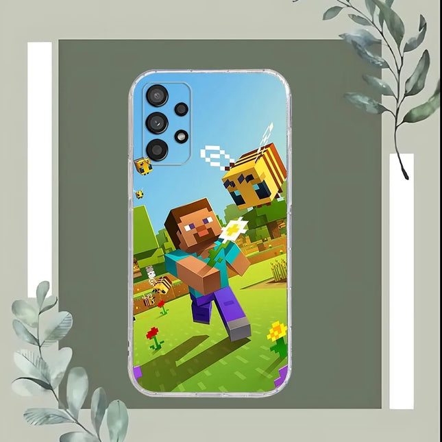M-Mine-craft Phone Case For Samsung Galaxy A52 A12 A51 S21 Edge S22ULTRA S23 S20LITE Plus Ultra Transparent Cover