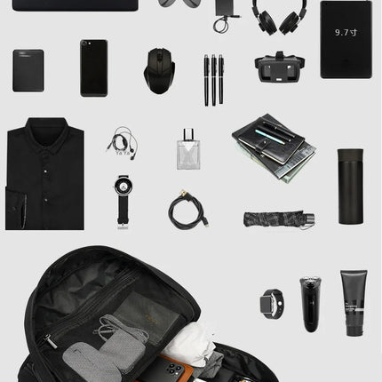 15.6/17.3" Travel Backpack Men Business Backpack School Expandable USB Bag Large Capacity Laptop Waterproof Fashion Backpack