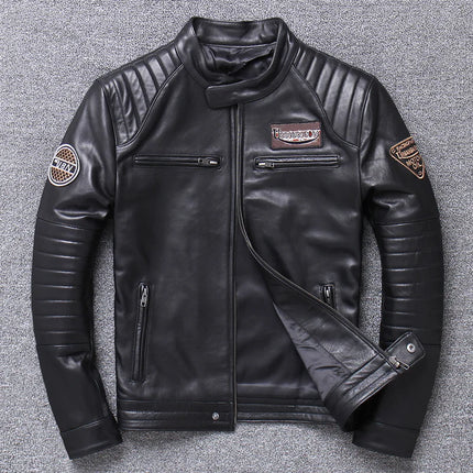 Sheepskin 100% Real Coat Men Autumn Winter Clothes Men's Leather Jacket 2023 Streetwear Moto Bliker Genuine Leathers 680