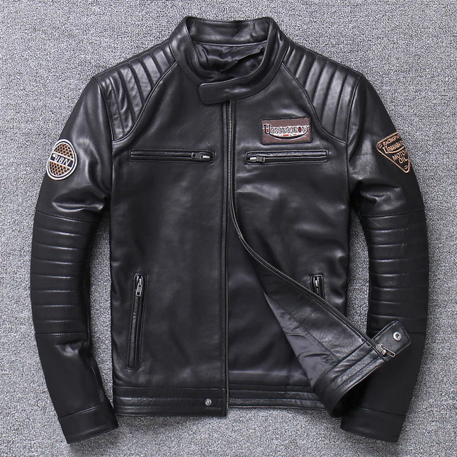 Sheepskin 100% Real Coat Men Autumn Winter Clothes Men's Leather Jacket 2023 Streetwear Moto Bliker Genuine Leathers 680