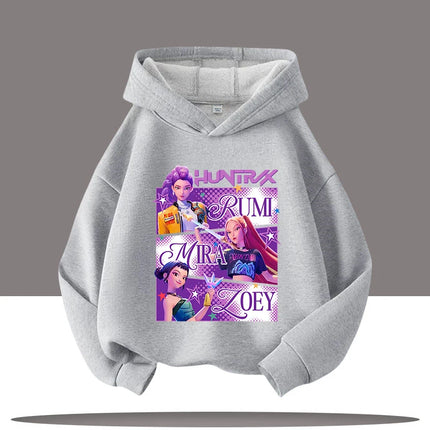 Y2K KPop Demon Hunters Hoodies Teenage Girls Boys Rumi KPop Demon Hunters Hoody Autumn Casual Long Sleeve Children's Clothing