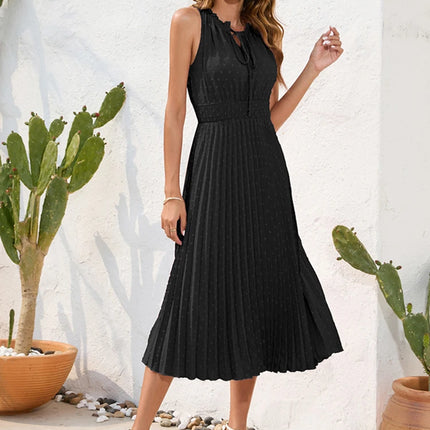 Slim Sleeveless Holiday Beach Dress Fashion Black A-line New In Dresses 2023