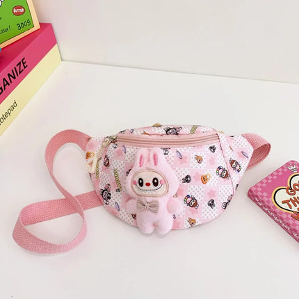 Cute Cartoon Girl Kids Single Shoulder Bag Fashion Casual Crossbody Snack Mobile Phone Small Bag Kawaii Chest Backpack Kid Gift