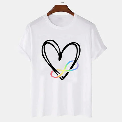 Women Short Sleeve Tee Clothing Ladies Fashion Y2k Graphic T-Shirt Autism Infinity Symbol Summer Loose Tshirt Neurodiversity Tee