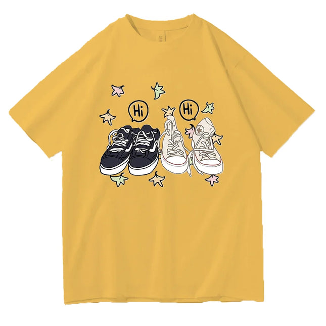 Heartstopper T-Shirt Nick Charlie Shoes Hi Clothes Tops Tees Camiseta Womens Men Casual Loose T Shirt Plus Size Tshirt Tops