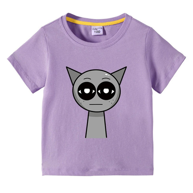 Summer Hot Sprunki Clothes Kids Game Incredibox Cotton T shirt Boys Short Sleeve Tee Toddler Girls Causal Tops Children Clothing