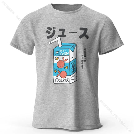 Japanese Soda Pop Anime Printed 100% Cotton T-Shirt, Ultra Soft Round Neck Short Sleeve Tee for Men & Women