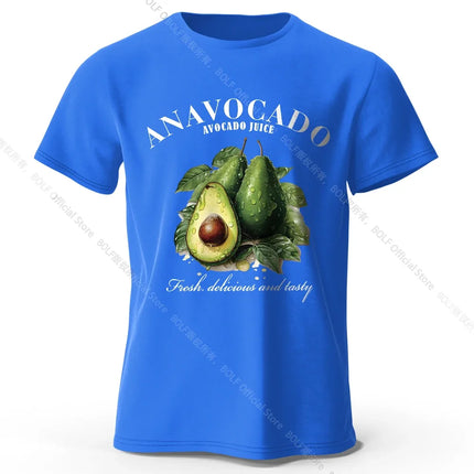 100% Cotton Fresh Avocado Tee - Minimalist Fruit Design Soft Comfortable Basic Top for Casual Everyday Wear