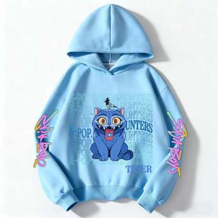 Fan Gifts Hoodies Kid Hoodie Manga Kids Kpop Demon Hunters Children's Sweatshirt Cute Tiger Harajuku Hoody for Boys Girls