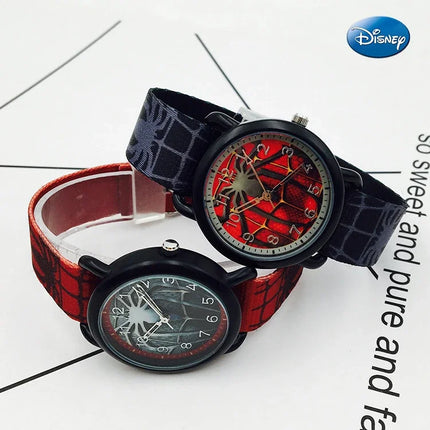 Disney Spider man Children Watches Captain Leather Quartz Kids WristWatch The Men Clock Gifts Toys
