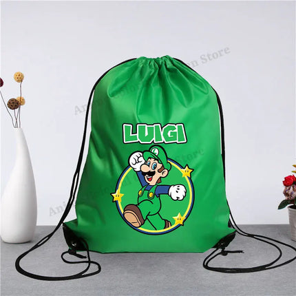 Super Mario Drawstring Bag for Men Women Anime Cartoon Portable Shopping Bags Fashion Simple Handbag Fitness Yoga Storage Pouch