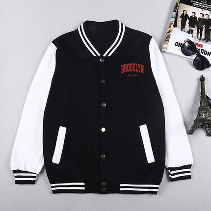 Brooklyn New York Printing Man Jackets Preppy Style Baseball Uniforms Casual S-5Xl Preppy Style Clothes & Accessories