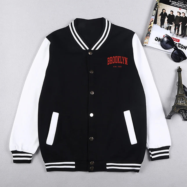 Brooklyn New York Printing Man Jackets Preppy Style Baseball Uniforms Casual S-5Xl Preppy Style Clothes & Accessories