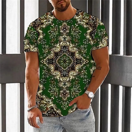 Summer Fashion National Characteristic Clothing Printed Men's And Women's Casual Round Neck Short Sleeve Hip Hop Street T-shirt