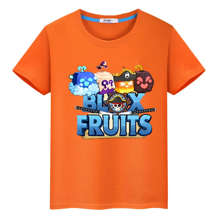 New Game Blox Fruits 100%Cotton t shirt for kids boy 10years anime Tees Short Tops pride tshirt y2k one piece kids clothes girls