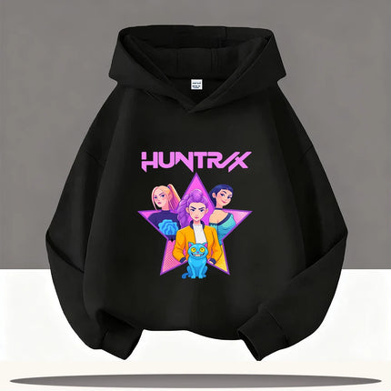 KPop Demon Hunters Hoodies Baby Girl Boy Clothes Fashion Casual Hooded Sweatshirts K-Pop Demon Hunters Pullover Kids Outfits Gif