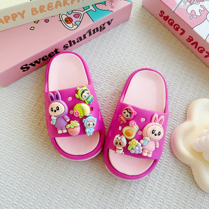 Popular  Labubu  Fruit Versatile  Eva Slippers Fashionable Double Soft-Soled Non-Slip Sandals