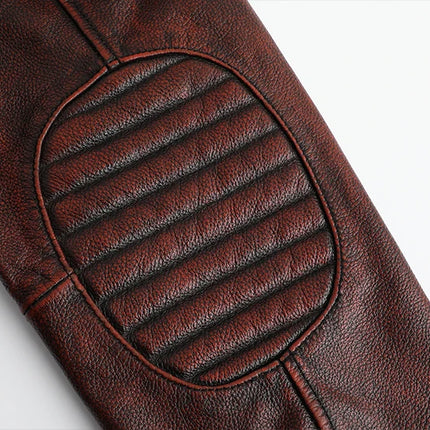 Copersian Men's Genuine Leather Jacket Natural Cowhide Hunting Jacket  Retro Motorcycle Jacket Spring Autumn Mens Clothes