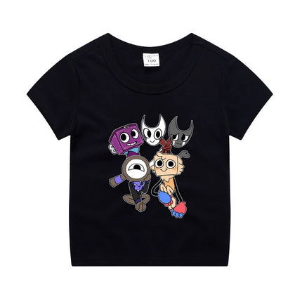 Game Dandy's World Kids Anime Cotton T-shirt Boy Girl Short Sleeve Top Children Cartoon Cute Tee Summer Casual Clothes Gift 2024