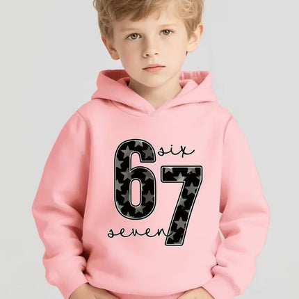 Bruh 67 Six Seven Funny Brainrot Meme Children's Hoodie Boys Girl Hooded Pullover Hiphop Streetwear Soft Casual Warm Sweatshirt