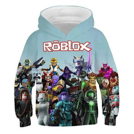 Kids Spring Autumn Roblox Hoodie 3-14 Years Boys Clothes Girls 3D Wear