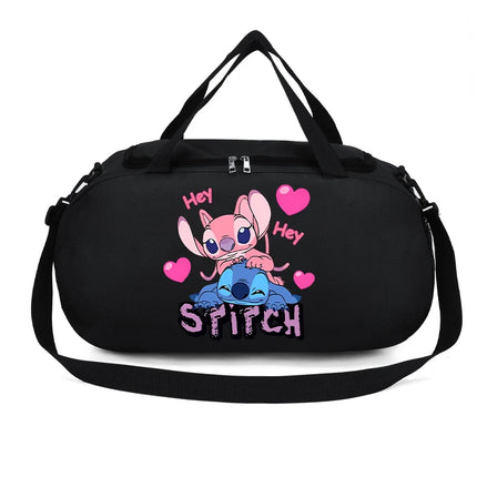 Disney Stitch Luggage Travel Bags for Men Women Cartoon Anime Large Capacity Portable Messenger Bag Bodybuilding Yoga Handbags