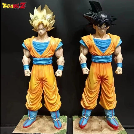 Dragon Ball Z Figures 34cm Son Goku Anime Figurine 2 Heads Kakarotto Kurilin Super Saiyan Goku Pvc Statue Collection Toys Gifts