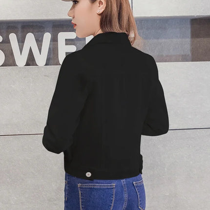 Fashion Denim Women Jacket 2024 Winter New Long Sleeve Women Coat Elegant Casual Overcoat